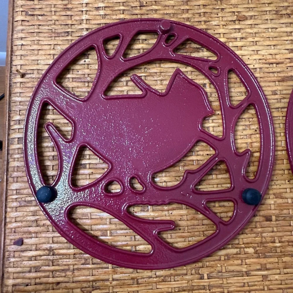 Pair (2) Red Cardinal Trivet 8